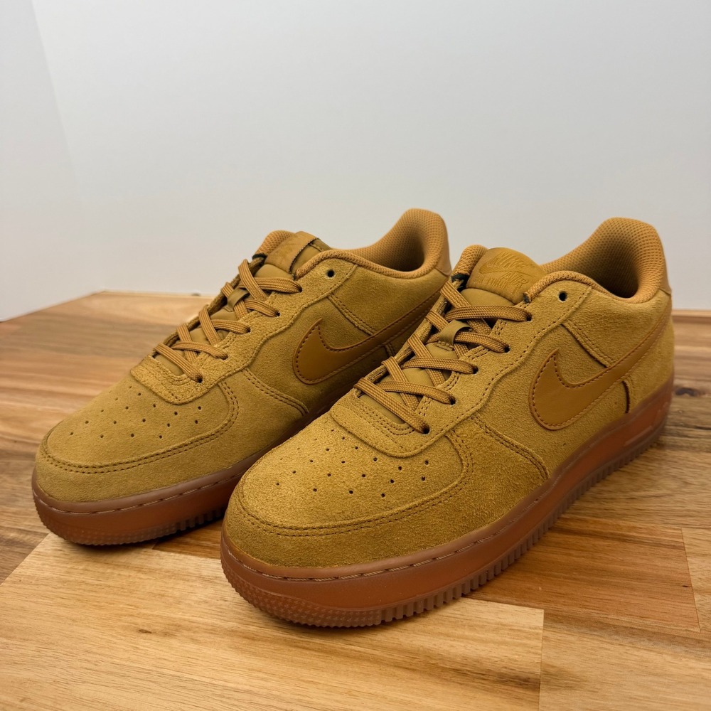 Nike Air Force 1 Kids Casual Suede Sneakers Wheat Gum Sole Casual Shoes 7Y